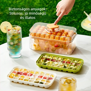 Négyzet alakú jégkocka forma – PP műanyag, könnyű kiemelés, testreszabási lehetőség