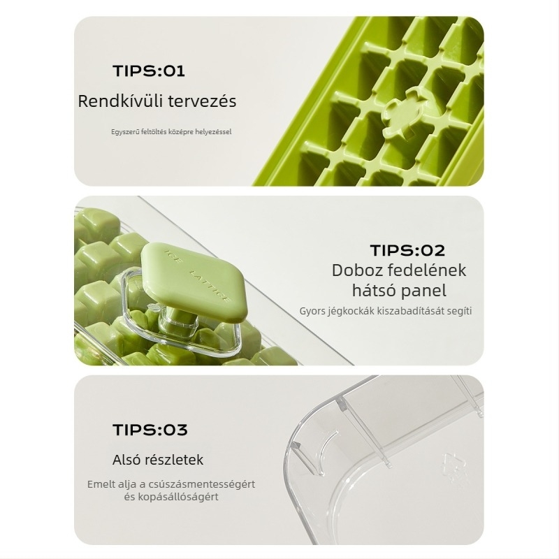 Négyzet alakú jégkocka forma – PP műanyag, könnyű kiemelés, testreszabási lehetőség