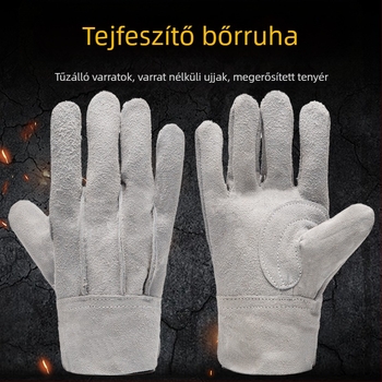 Tehénbőr hegesztő kesztyűk - Magas hőmérséklet-állóság, három bordás kialakítás, égési védelem, hőszigetelés, kopásálló