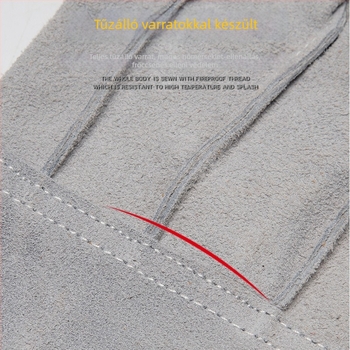 Tehénbőr hegesztő kesztyűk - Magas hőmérséklet-állóság, három bordás kialakítás, égési védelem, hőszigetelés, kopásálló