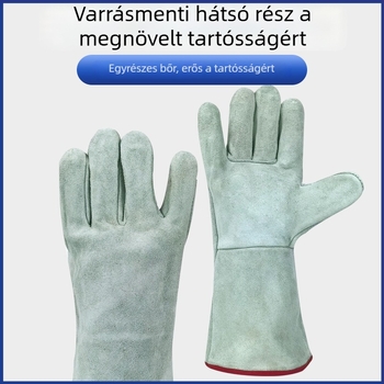 Két réteg marhabőr hegesztő kesztyűk, hegesztő védelméhez, testreszabható/nyomtatható