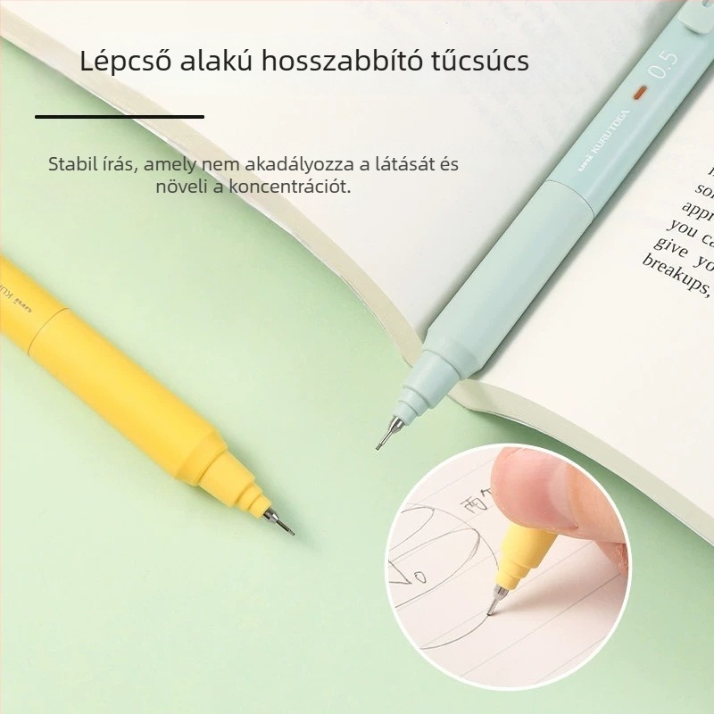 Mitsubishi Uni mechanikus ceruza önforgató grafit-mechanizmussal, Ice Cream limitált kiadás, modell M3/M5-KS, grafit átmérője 0,3/0,5 mm, műanyag test