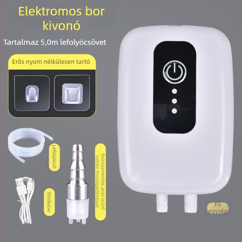Elektromos borkivonó pumpa szűrővel és elválasztóval, kompakt automata készülék