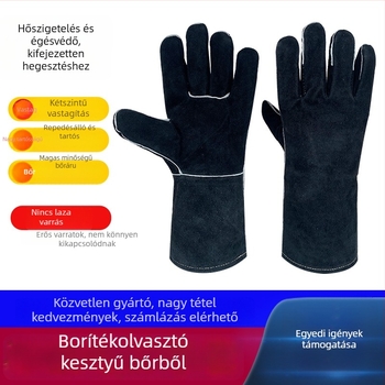 Tehénbőr hegesztő kesztyűk, hegesztéshez, kód 0032