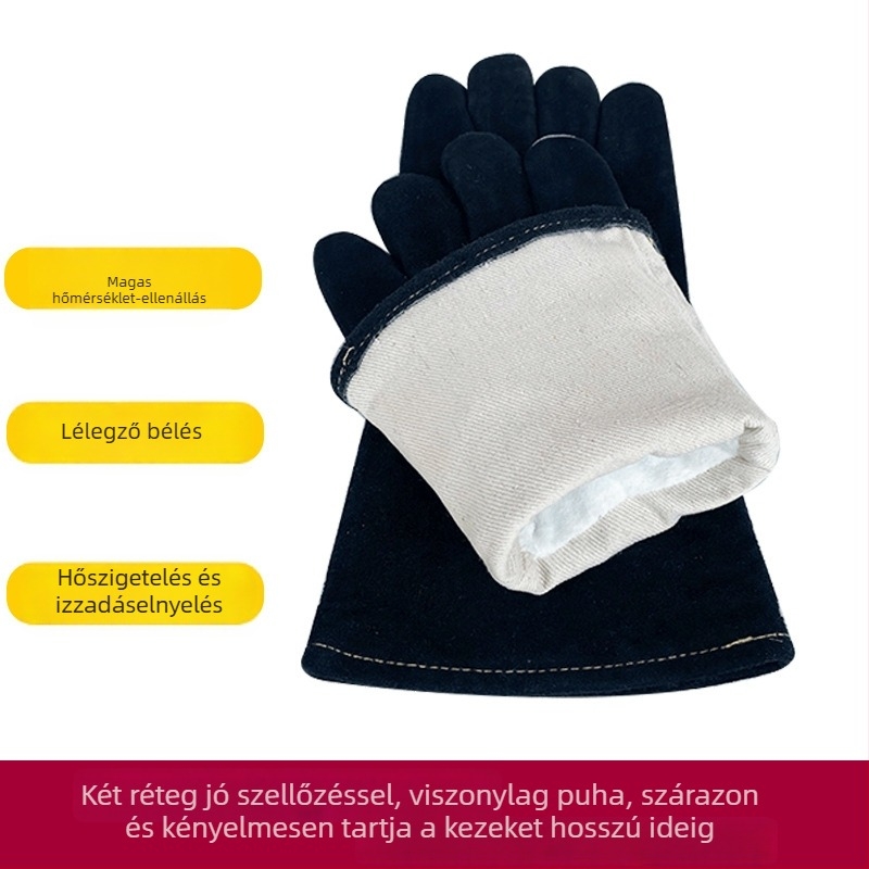 Tehénbőr hegesztő kesztyűk, hegesztéshez, kód 0032