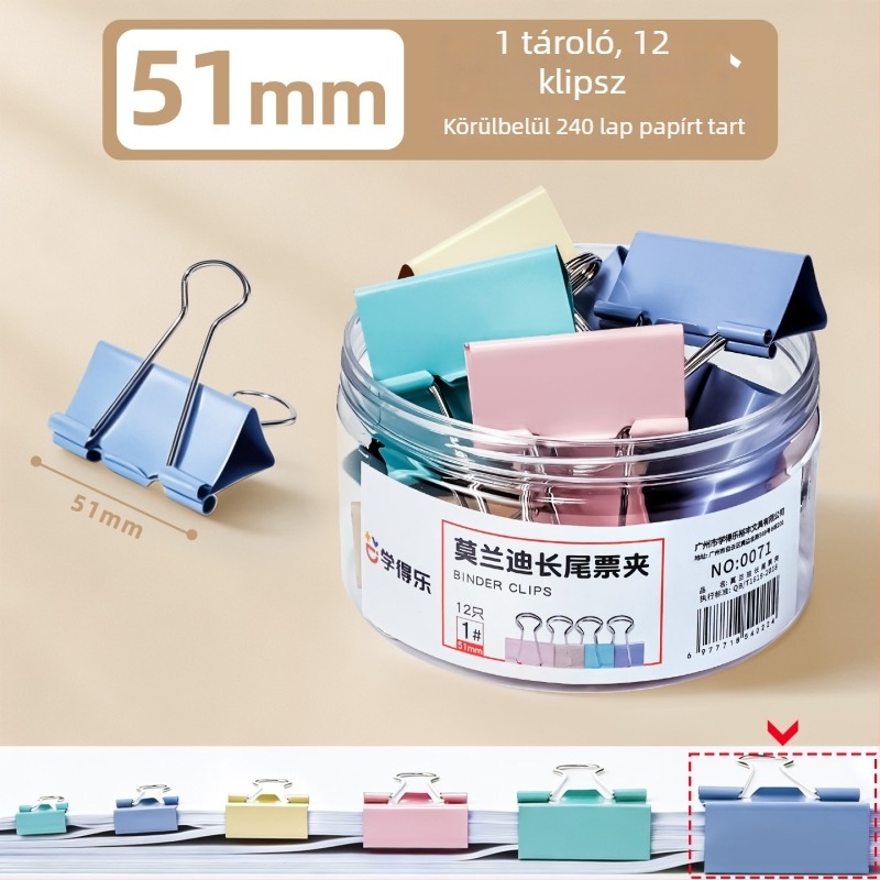 Fém dokumentumclip – többfunkciós irodai clip dokumentumokra és mappákra (Brand: Xudele; Material: Metal; Product Type: Binder clip)
