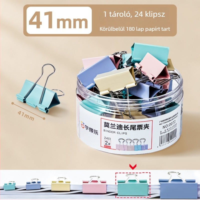 Fém dokumentumclip – többfunkciós irodai clip dokumentumokra és mappákra (Brand: Xudele; Material: Metal; Product Type: Binder clip)