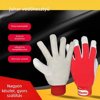 Hegesztő kesztyűk báránybőrből és elasztikus szövettel a hegesztéshez (Anyag: báránybőr és elasztikus szövet; Használat: hegesztés; Funkció: hegesztő kesztyű)