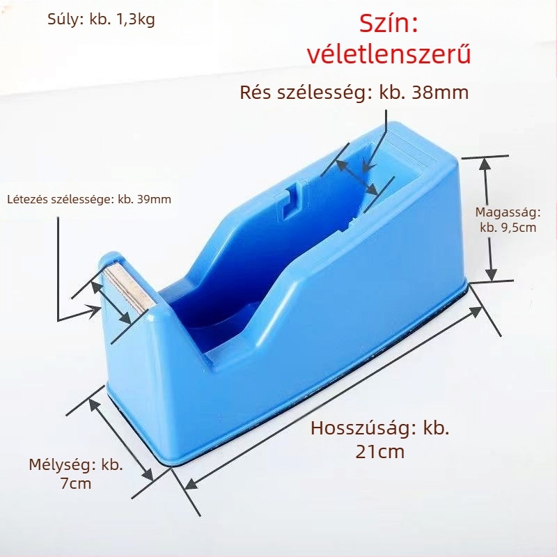 Átlátszó ragasztószalag-adagoló és tartó, PP anyagú, irodai használatra, tengelyátmérő 1.2–1.8 cm, szalag szélessége max. 28 mm