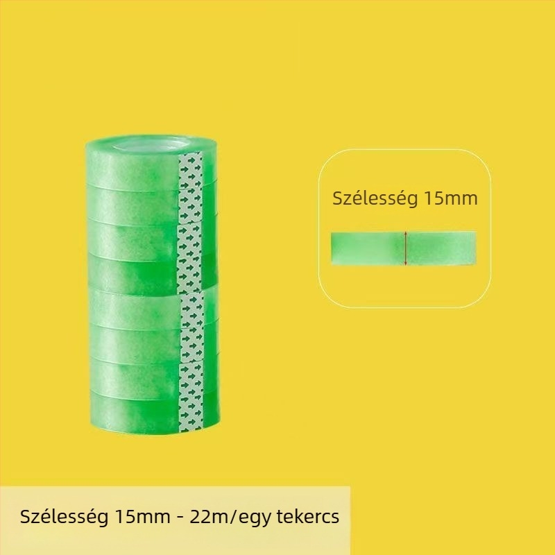 Átlátszó ragasztószalag-adagoló és tartó, PP anyagú, irodai használatra, tengelyátmérő 1.2–1.8 cm, szalag szélessége max. 28 mm