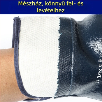 Hegesztéshez ipari karbantartási kesztyű nitrilbevonattal, olaj- és kopásálló, nem egyszer használható, háromszori ragasztási sorozat