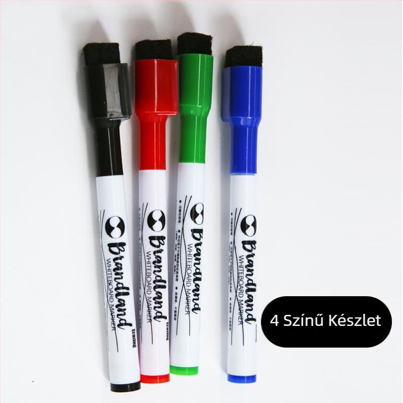 Fehér táblához való marker M09, kompakt vastag heggel, törölhető, víz alapú, mágneses lappal