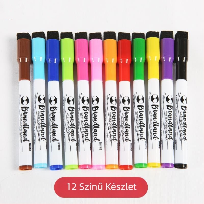 Fehér táblához való marker M09, kompakt vastag heggel, törölhető, víz alapú, mágneses lappal