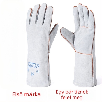 Hegesztő kesztyűk tehénbőrből – hőálló, kopásálló, védelem magas hőmérsékleteknél
