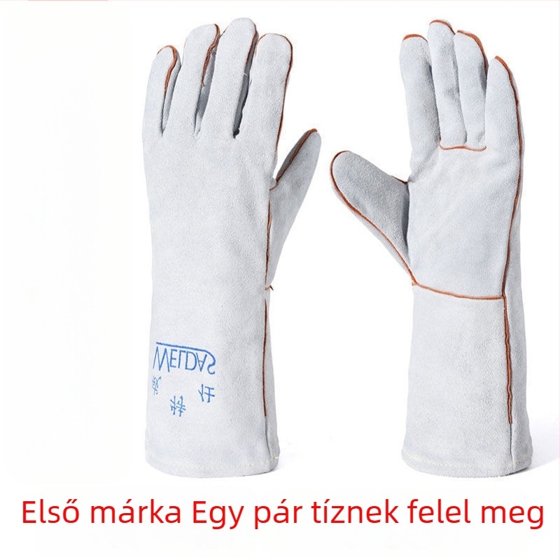 Hegesztő kesztyűk tehénbőrből – hőálló, kopásálló, védelem magas hőmérsékleteknél