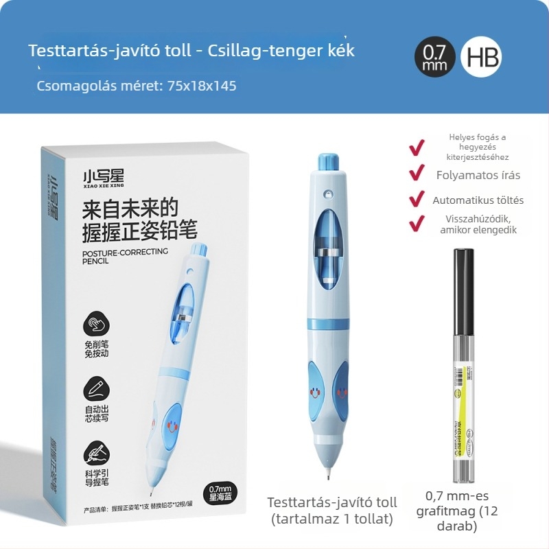 Lowercase Star mechanikus ceruza ZZW automatikus grafit adagolóval, ergonómikus fogás, hegyezés nélkül