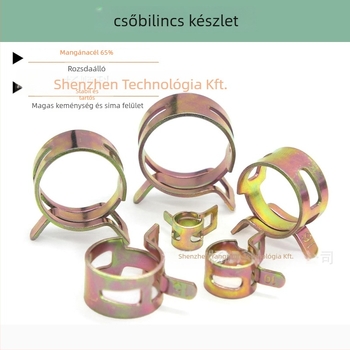 Csőbilincs készlet, 165 db, dobozban, Yang Shun, víz- és olajcsövekhez.