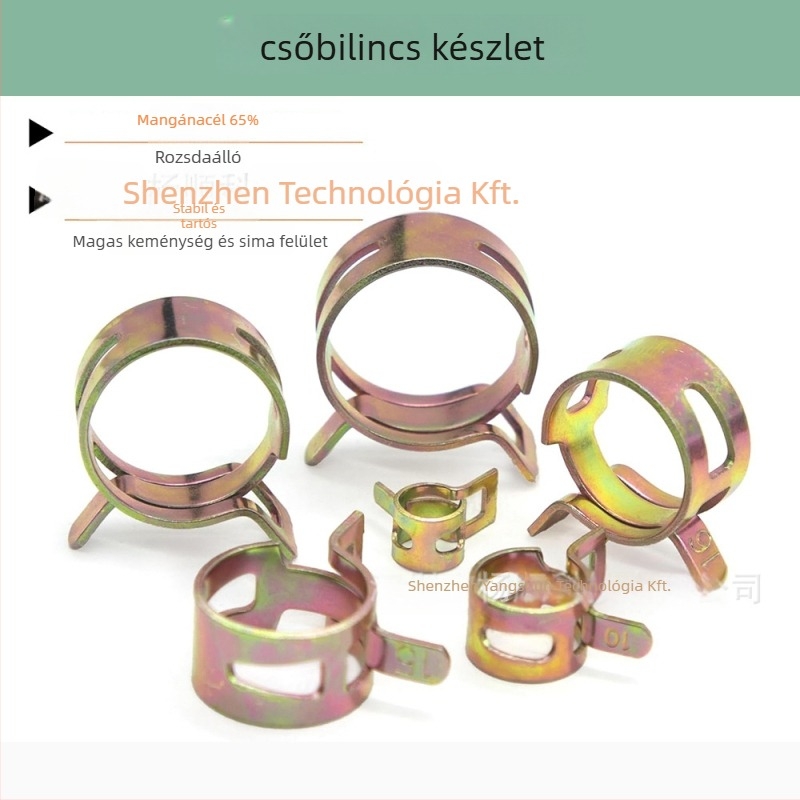 Csőbilincs készlet, 165 db, dobozban, Yang Shun, víz- és olajcsövekhez.