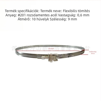 CT márkájú rozsdamentes acél gyorskioldó csőkapocs levegőcsatornákhoz; névleges átmérő 190 mm, rögzítő átmérő 250 mm, általános célú.