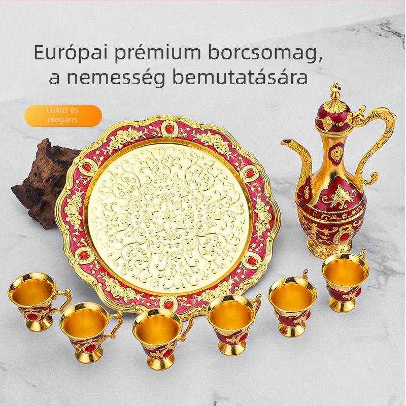Baijiacheng Retro európai boros eszközök készlet, ötvözet, 8 alkatrész, 8 készlet
