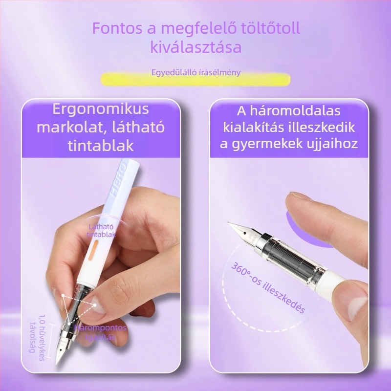 Hero márkájú mágneses kupakkal toll kezdőknek általános iskolában a harmadik és a negyedik osztály számára, fiúknak és lányoknak