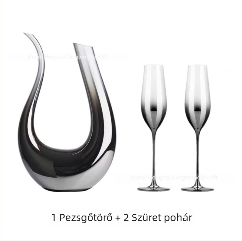 Vörösboros pohár, üveg, modern minimalist stílus, logónyomtatással testreszabható, súly 150 g