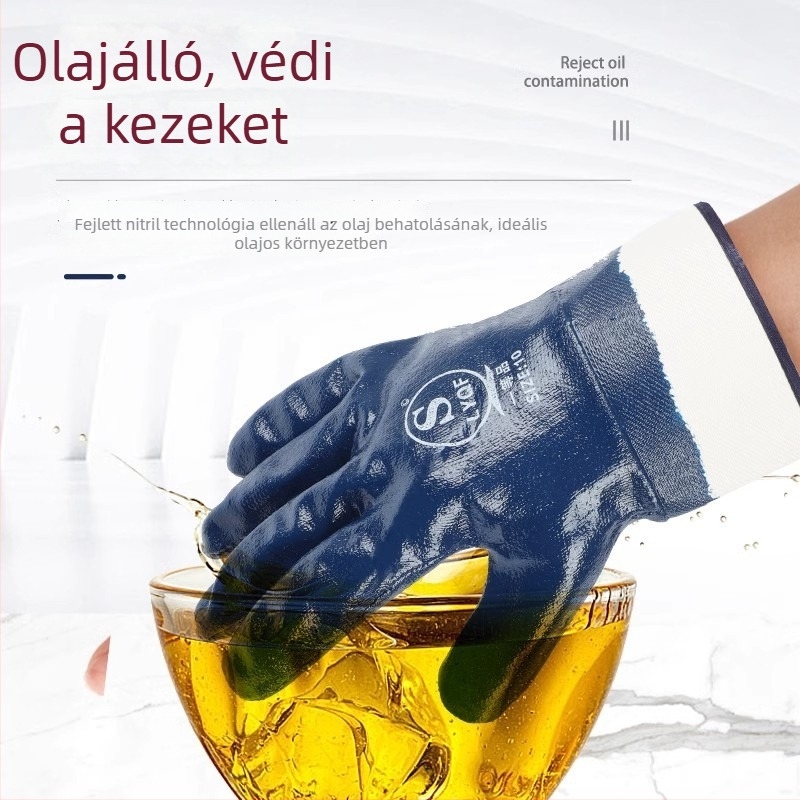 Nantong nitril olajálló kesztyűk ipari felhasználásra — csúszásmentes, kopásálló, lélegző