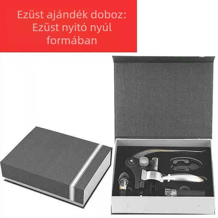 Gaichi nyúl alakú borkinyitó, cinkötvözetből, logónyomtatással, 5 darabos készlet, 12 készletet tartalmazó csomag