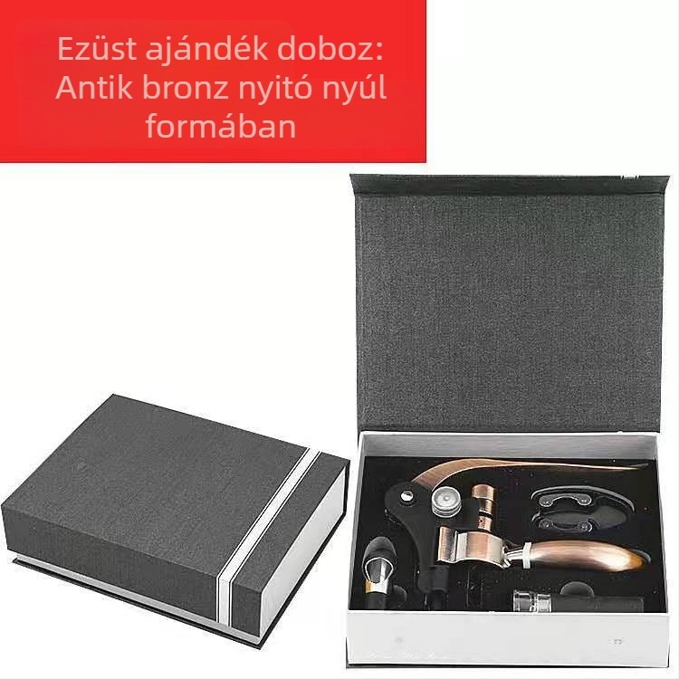 Gaichi nyúl alakú borkinyitó, cinkötvözetből, logónyomtatással, 5 darabos készlet, 12 készletet tartalmazó csomag