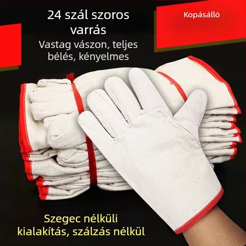 Hegesztő kesztyűk páncél vászonból, hossz 23 cm,  súly 120 g, újrafelhasználható, építőipari használatra