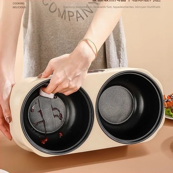 Okos HS-H26 elektromos rizsfőző kettős belső edénnyel, 500–1000 ml, 220V, 600–1000W, kerek belső edény, 12 hónap garancia