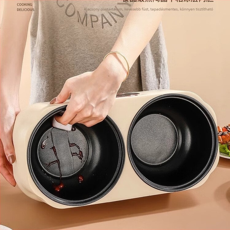 Okos HS-H26 elektromos rizsfőző kettős belső edénnyel, 500–1000 ml, 220V, 600–1000W, kerek belső edény, 12 hónap garancia