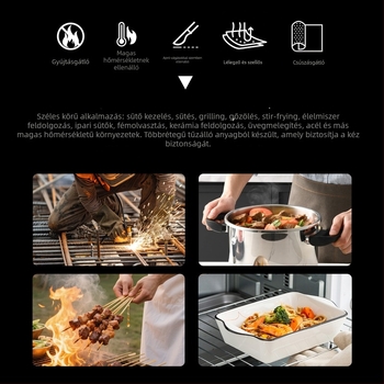 Niu Xiang szilikon kesztyűk – hőszigetelés, tűzálló, magas hőmérséklet ellenálló, konyhai használatra