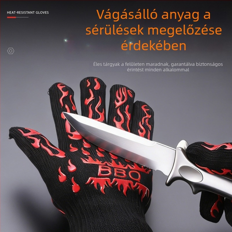 Niu Xiang szilikon kesztyűk – hőszigetelés, tűzálló, magas hőmérséklet ellenálló, konyhai használatra