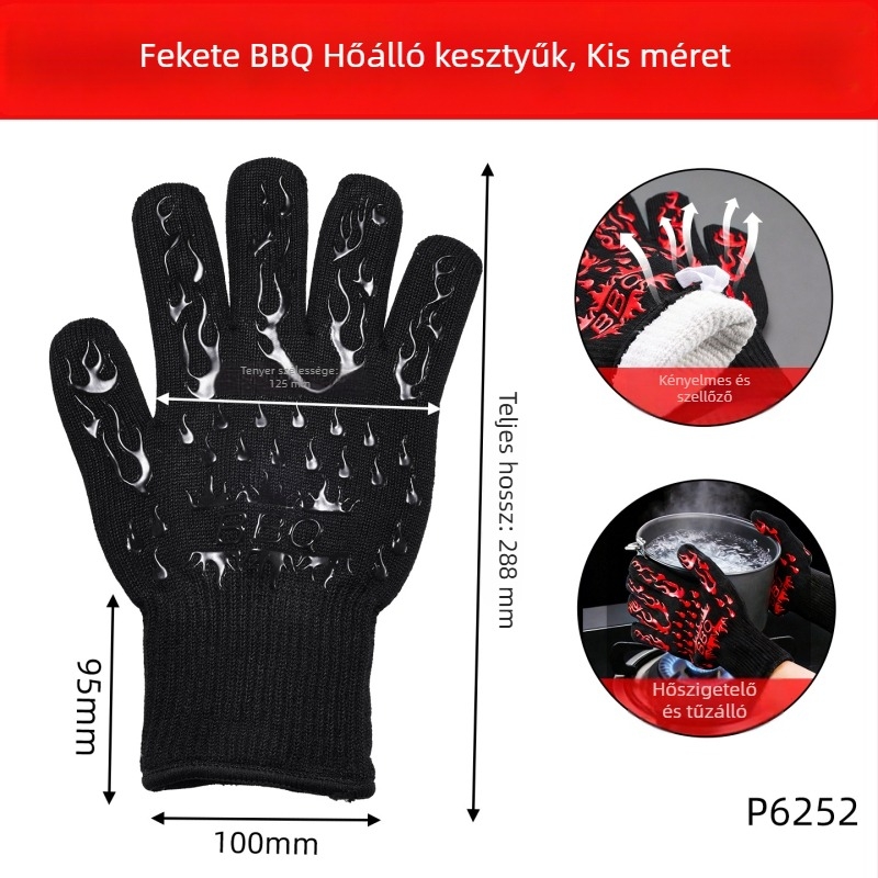 Niu Xiang szilikon kesztyűk – hőszigetelés, tűzálló, magas hőmérséklet ellenálló, konyhai használatra