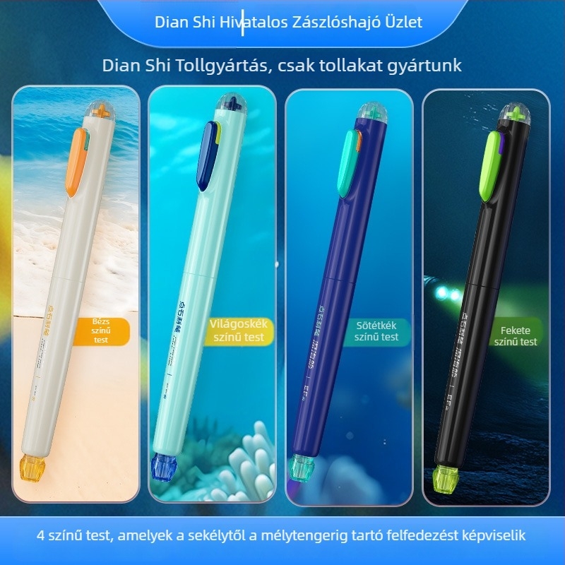 Touchstone 7144 rozsdamentes acél toll, vékony EF heg, kaligráfiához és írásgyakorlathoz, cserélhető tinta zsák, 4 tinta zsák