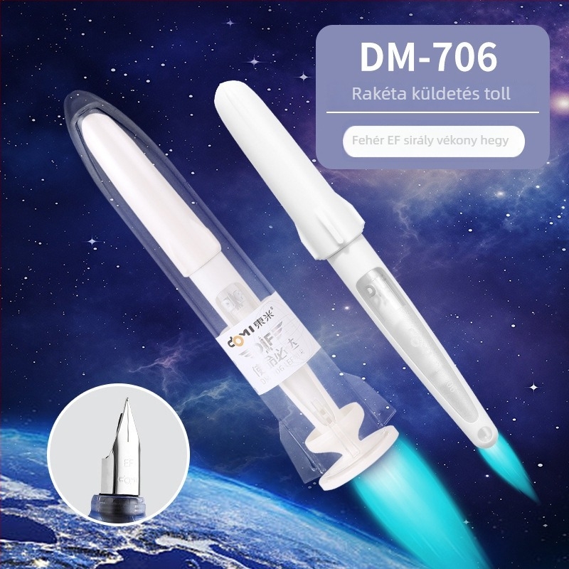 DM-706 Toll EF heggyel, műanyag test, tintaszívó zsákkal, átlátszó ablak a tintanézethez, alkalmas általános iskolásoknak