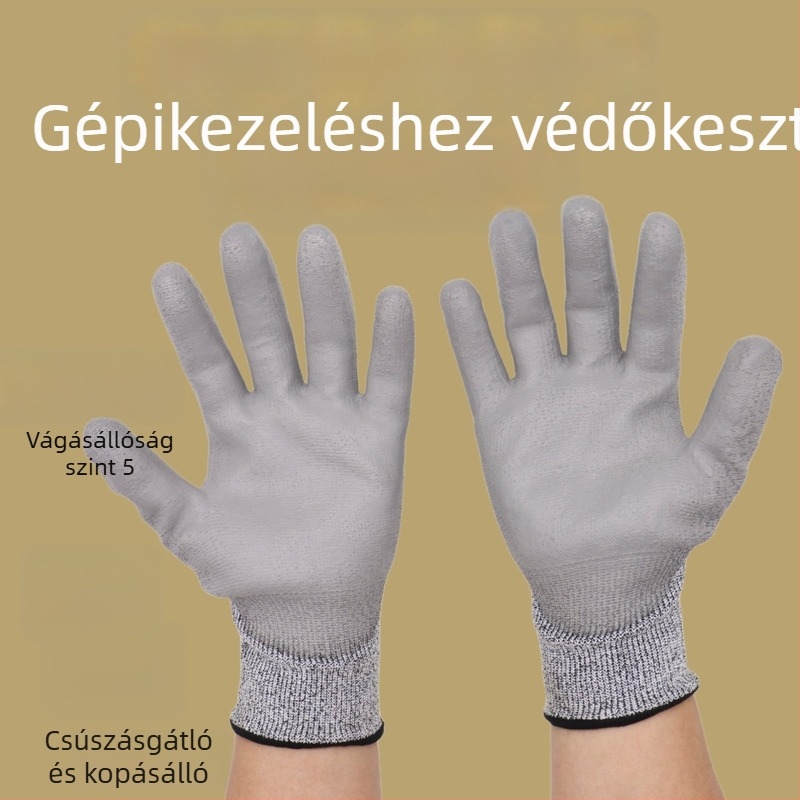 Vágásálló kesztyűk HPPE + PU ragasztóval, építkezéseken és gyárakban, márka Juyi