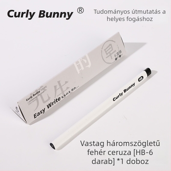 Curly Bunny Nagy háromszög alakú fa ceruza a fogás javításához HB/2B általános iskolai íráshoz