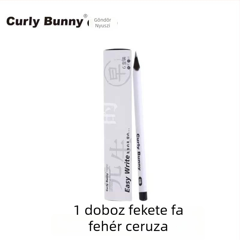 Curly Bunny Nagy háromszög alakú fa ceruza a fogás javításához HB/2B általános iskolai íráshoz