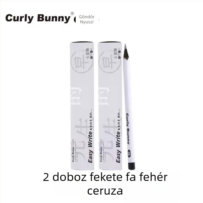 Curly Bunny Nagy háromszög alakú fa ceruza a fogás javításához HB/2B általános iskolai íráshoz