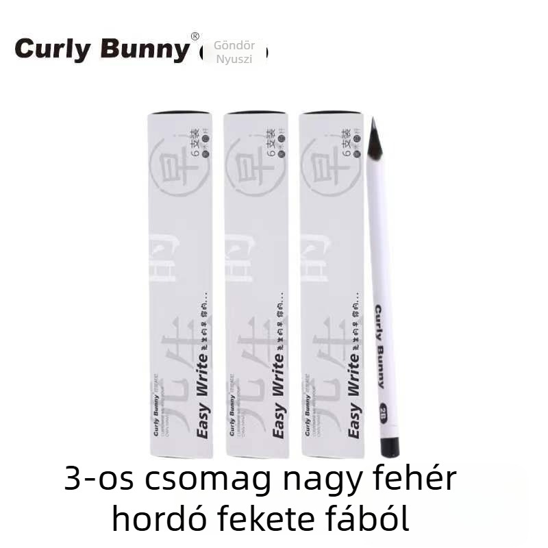 Curly Bunny Nagy háromszög alakú fa ceruza a fogás javításához HB/2B általános iskolai íráshoz