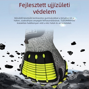 Latex alapú védőmunkás kesztyűk ütésálló, vágásálló, csúszásmentes és kopásálló tulajdonságokkal olaj- és bányászati alkalmazásokhoz