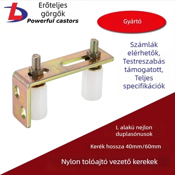 Nylon csúszóajtó vezető görgő udvari sínhez, sugár 15, maximális teher 40