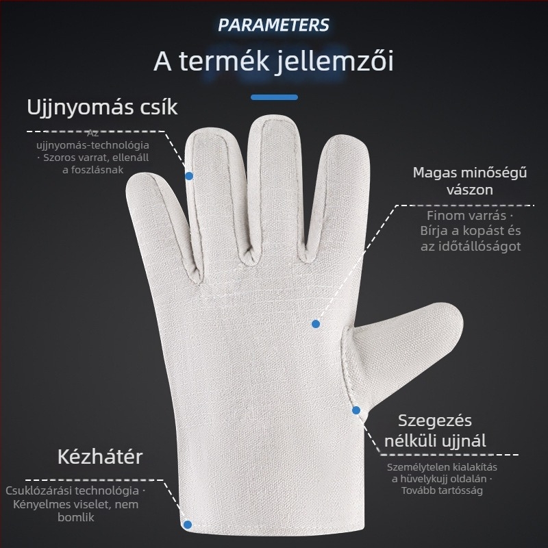 Hegesztő kesztyűk - kopásálló, Job Health márka, 75 g, vágás elleni védelem, hardveres hegesztéshez