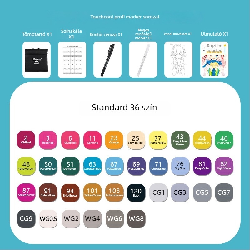 Diákoknak szóló marker toll – festéshez, rajzoláshoz és íráshoz (Touch Young)