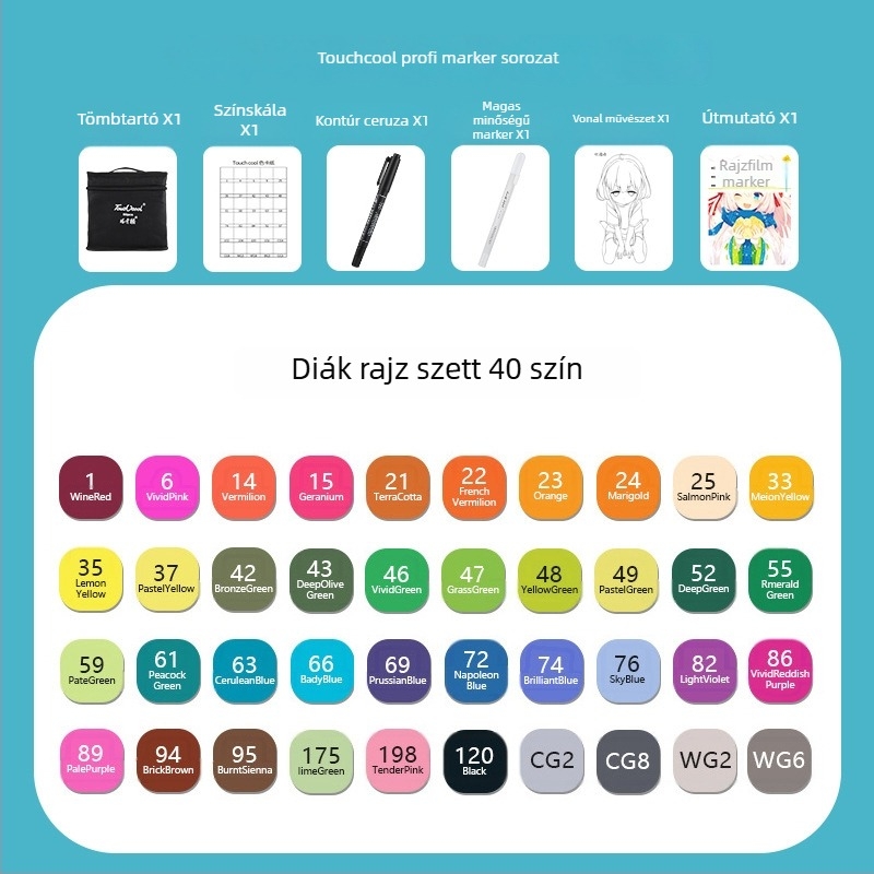 Diákoknak szóló marker toll – festéshez, rajzoláshoz és íráshoz (Touch Young)