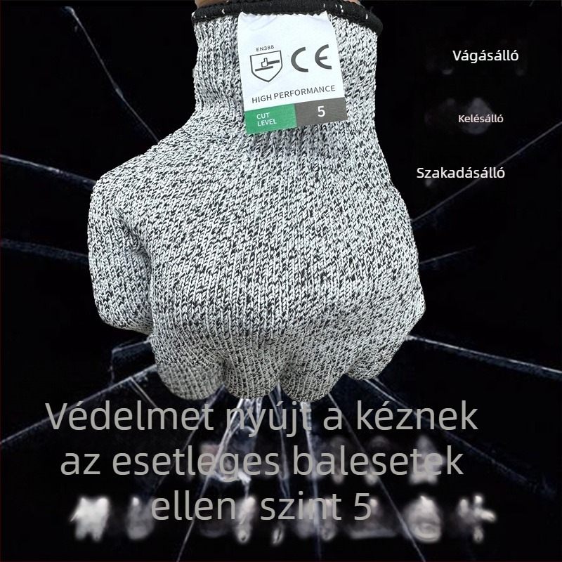 5-ös szintű vágásbiztos kesztyűk építkezéshez és otthoni használatra, ultraerős polietilén, kopásálló