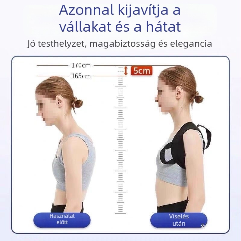 Testtartás-korrekor öv vállnyitással és infravörös fűtéssel (Válltámogatás, Infravörös fűtés, Önfűtés nélkül, Logo nélküli)