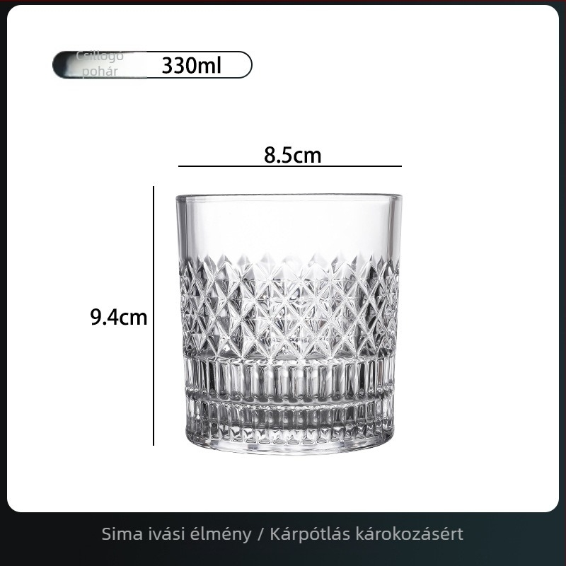 Whisky- és sörös pohár készlet, 300–400 ml, modern európai stílusú üveg
